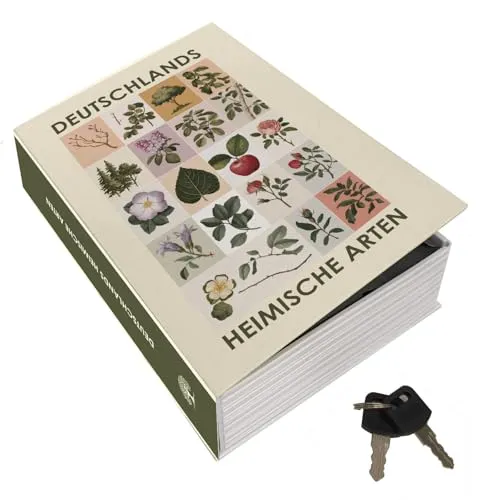 Pflanzenbuch Booksafe L - Geheimversteck im botanischen Design für Naturfreunde - Entdecken Sie den Pflanzenbuch Booksafe L – ein cleveres Versteck im authentischen Buchlook. Ideal, um wertvolle Gegenstände stilvoll zu sichern. Perfekt für Natur- und Bücherliebhaber, ein echter Hingucker im Regal!