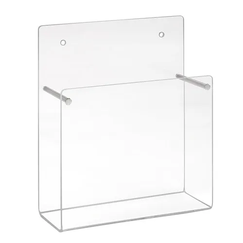 DIN A6 Wandprospekthalter im Hochformat aus Acrylglas