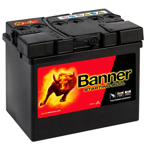 Banner 53034 STARTING BULL Batterie 30Ah 12V - Autobatterie mit 30Ah und 300A Kaltstartstrom, ideal für Motorräder und Rasentraktoren. Hergestellt in Österreich für zuverlässige Leistung.