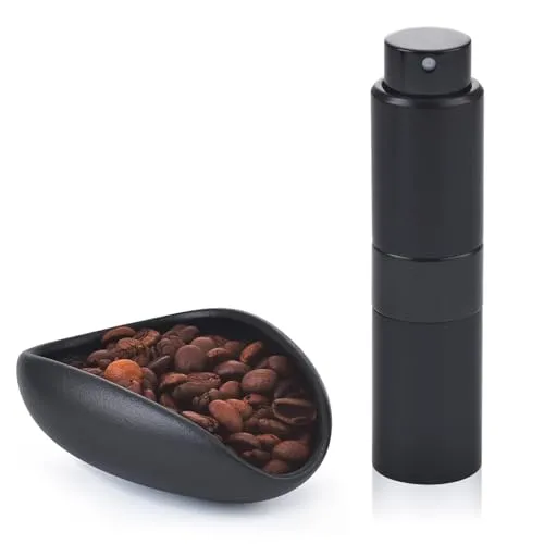 Lulupack 20ml Coffee Beans Spray Bottle, Kaffeebohnen Dosierbecher Set | Kaffee sprühflasche, coffee dosing cup, espresso wasser spray, for rdt, for barista, 1 stücke, schwarz, schwarz
