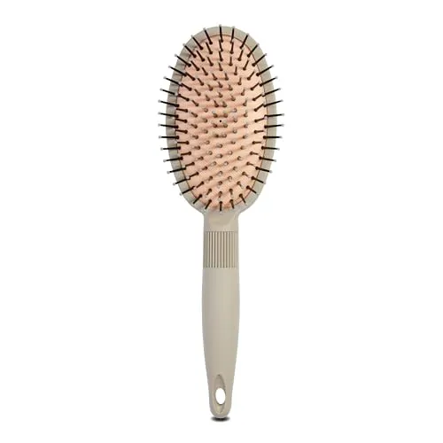 MIBELLA BEAUTY & CO Kissenbürste oval mit Kunststoffpins – Haarbürste mit Kissen für einfaches und schonendes bürsten und Kopfmassage – Paddle brush ohne Ziepen