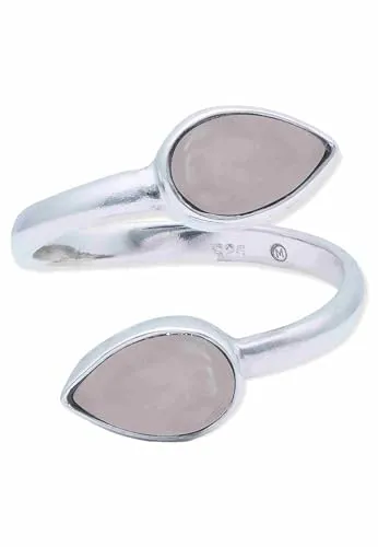 Ring 925 Silber Rosenquarz rosa Stein größenverstellbar Edelstein echt Silber Damen Sterling Silber Geschenk (MRV-087-07)