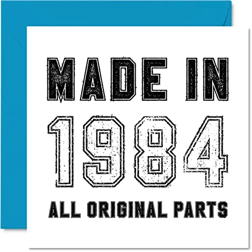 Karte zum 39. Geburtstag für Männer, Frauen, Ihn, Sie – hergestellt im Jahr 1984, alle Originalteile – lustige 39. Geburtstagskarte für Vater, Mutter, Bruder, Schwester, 145 mm große Humor-Grußkarten
