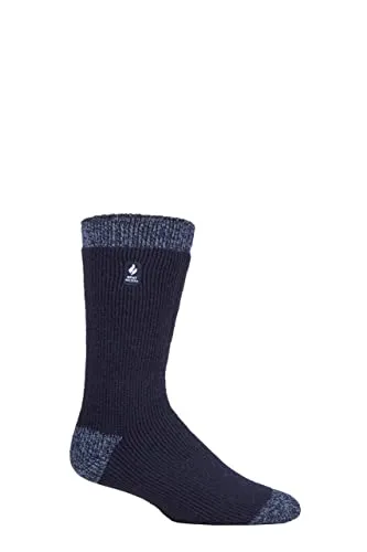 HEAT HOLDERS SOCKSHOP Herren 2.3 TOG Gemustert und schlicht Thermische Socken Packung 1 (39-45, Berlin Ferse & Zehe Marine)