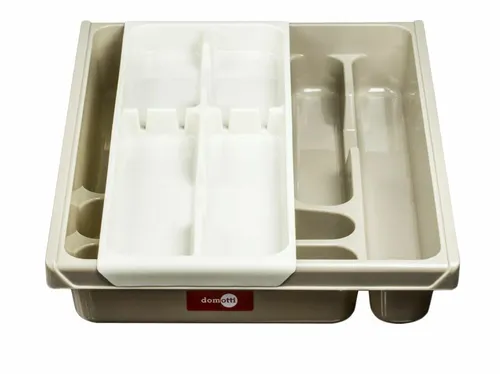 Besteckeinsatz DOMOTTI 38,5 x 30,5 x 7 cm - Praktischer Besteckeinsatz aus robustem Kunststoff, ideal für die ordentliche Aufbewahrung von Besteck in der Küche.