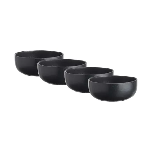 BUTLERS Schüssel 600ml 4er Set Suppenteller CASA NOVA Steinzeug Geschirr Suppenschüssel | Bowl Salatschale Teller tief | Skandi-Design reaktive Glasur | Mikrowellen- & spülmaschinenfest
