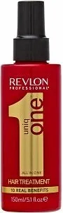 Produktbild Revlon UniqOne Hair Treatment 150ml, 150 ml, Frauen, Alle Haare, Farbschutz, Schutz, Auffrischend, Reparatur, Glanz, Glättend, Weichmachend, Verstärkung, Behandlung, Blume, Hyazinthe, Zitrone, Birne, Petitgrain, Weiße Blume, Spray