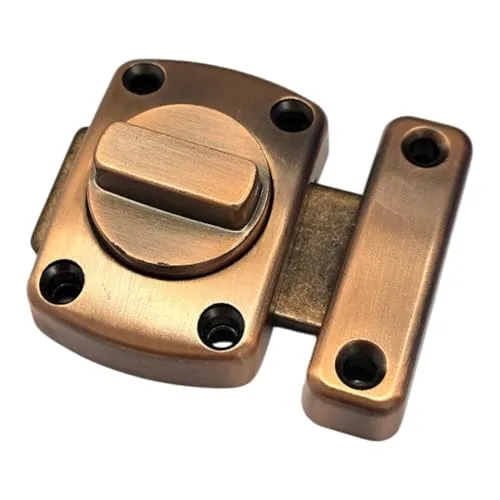 cyclingcolors Türriegel Diebstahlsicherung mit Schrauben Modell 55 mm Drehverschluss Sicherheitsriegel Metall Badezimmer Schlafzimmer WC Möbel Schrank Schranktür, kupfer