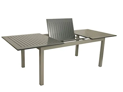 DEGAMO Ausziehtisch BAJAZZO 175/245x100cm - Esstisch aus pulverbeschichtetem Aluminium, wetterfest und mit praktischer Butterfly-Mechanik für einfache Erweiterung von 175cm auf 245cm.