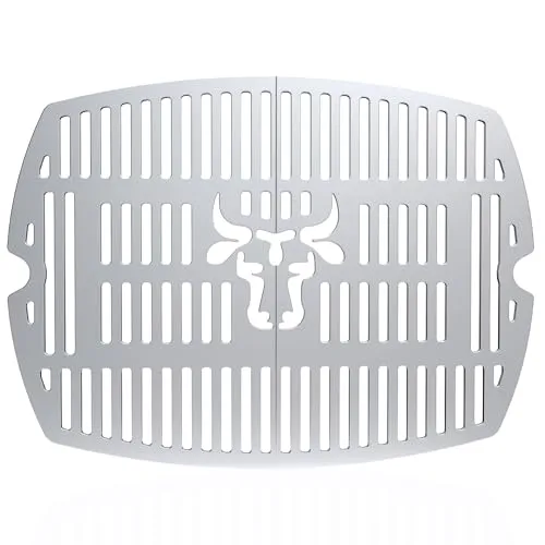 tuning-art EG01 Edelstahl Grillrost Set kompatibel mit Weber Q100er Serie | Q1000er Serie | Rostfrei | Bullendesign | Spülmaschinenfest, Größe:Q1er Rost Bulle