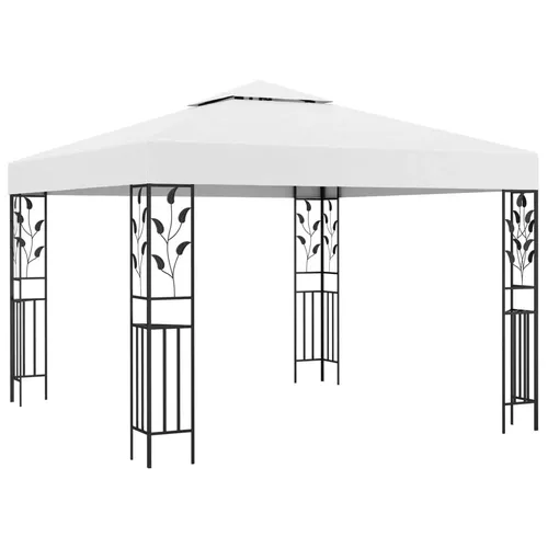 vidaXL Pavillon 3x3 m Weiß 180 g/m2 - Robuster Pavillon mit UV-beständigem Doppeldach für schattige Privatsphäre im Garten, ideal für Feiern und entspannte Stunden im Freien.
