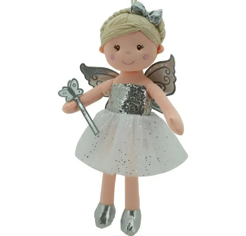 Sweety-Toys Stoffpuppe Sweety Toys 11797 Stoffpuppe Fee Plüschtier Prinzessin 45 cm Silber