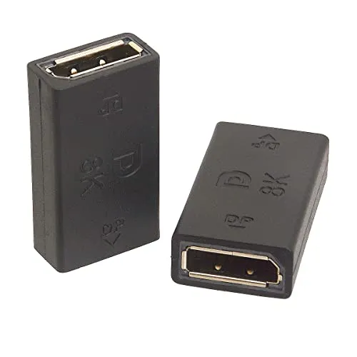 HTGuoji Displayport-Koppler, 8K @ 60HZ DP-Buchse auf Buchse, DP-Buchse-Adapter unterstützt DisplayPort 1.4 für DP-Kabelverlängerung und -übertragung (2 Stück)