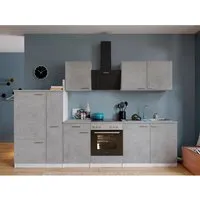 Respekta Küchenblock Malia 300 cm mit E-Geräten in grau von Respekta