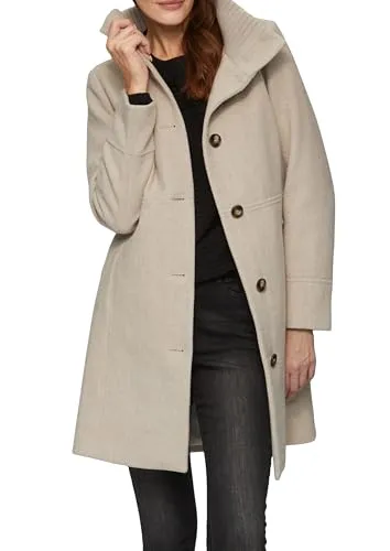 s.Oliver Funktionsmantel – Beiger Twillmantel mit Strick-Stehkragen - Funktionsjacken mit praktischem Slim Fit, ideal für kühlere Tage. Der Mantel bietet eine stilvolle Kombination aus Komfort und Funktionalität.