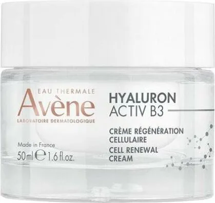 Avene Hyaluron Activ B3 zellerneuernde Creme 50 ml - Tagespflege mit 0,2% Hyaluronsäure und 6% Niacinamid, reduziert Falten und revitalisiert die Haut. Ideal für alle Hauttypen, auch empfindliche, und perfekt als Make-up-Grundlage.