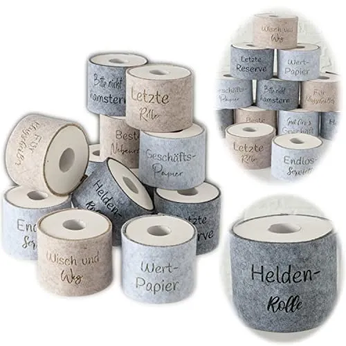 LS-LebenStil Filz Toilettenpapier Banderole Helden-Rolle Klohut Husse Klopapier Klorollen