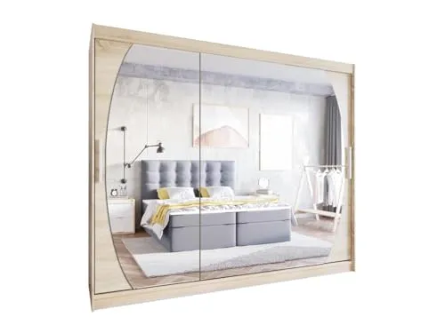 Easy4You L5 Schiebetüren Kleiderschrank 250 cm in braun von easy4you