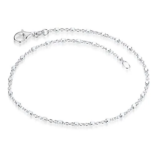Materia Feine Armkette Damen Silber 925 - Filigrane Würfel Kette mit Karabinerverschluss - Elegante Damenarmkette im Würfeldesign aus 925 Sterling Silber, Made in Germany. Leicht und hautfreundlich, ideal für jeden Anlass. Der stabile Karabinerverschluss sorgt für sicheren Halt.