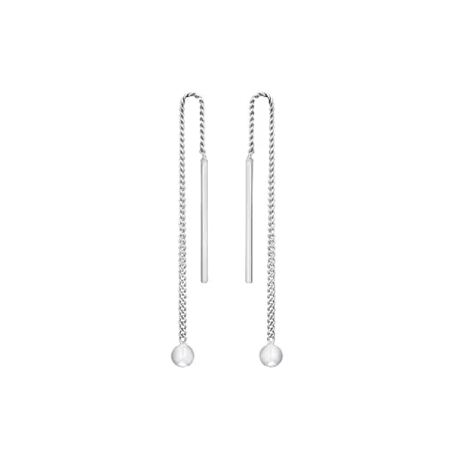 Amor Paar Ohrhänger, 9963027 - Stylische Damen Ohr-Durchzieher aus 925 Sterling Silber, ca. 6 cm lang. Perfekt für Bicolor-Looks und vielseitig kombinierbar, ideal für mehrere Ohrlöcher. Entdecke zeitlosen Schmuck zu erschwinglichen Preisen!