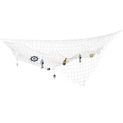Boland 44351 - Deko-Fischernetz, ca. 3 x 3 m, beige, ohne Dekoration, Geburtstag, Hochzeit, Mottoparty, Karneval