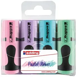 EDDING 7-4099 7 Textmarkeretui Mini - 4er Set pastell sortiert
