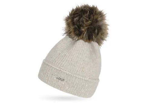 Neverless Bommelmütze Damen Strick-Mütze mit Fellbommel und Innenfutter Fleece Kunstfell