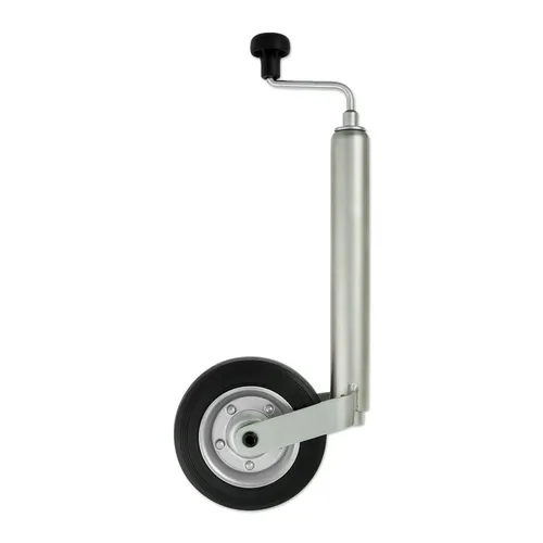 Stützrad 200x50mm aus Vollgummi – Verzinkt für hohe Stabilität - Robustes Stützrad (Ø48x370mm Rohr) mit einer Tragkraft von 150kg. Ideal für Anhänger und sichere Unterstützung. Langlebig und zuverlässig für den täglichen Einsatz.