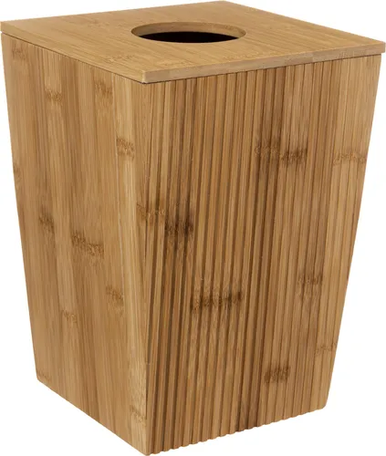 5five Bambus-Abfalleimer 6l Terre inconnue - Eleganter Abfallbehälter fürs Bad aus umweltfreundlichem Bambus mit 6 Litern Kapazität, ideal für stilvolle Badezimmer und geruchsabsorbierend dank passendem Deckel.