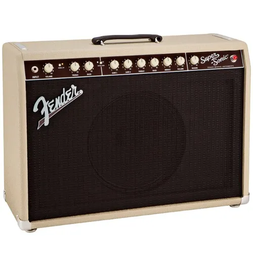 FENDER Super-Sonic 22 Guitar Combo in Blonde - Verstärker für E-Gitarren, bietet kraftvollen Sound und vielseitige Klangoptionen für kreative Musiker.