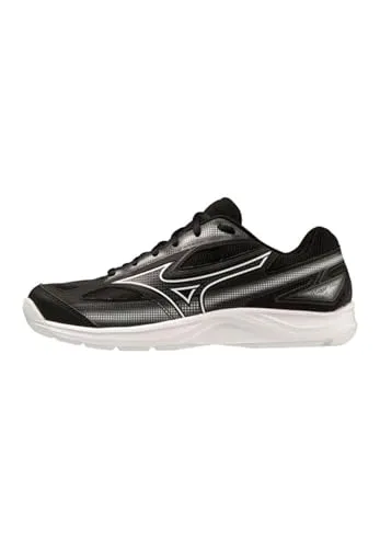 Mizuno Unisex Break Shot 4 Cs Tennis Schuhe, Schwarz Weiß Harbormist, 44 EU - Tennisschuhe mit flexibler Sohle für Anfänger, bieten hohe Stabilität und einen frischen Look durch optische Täuschung im Design.