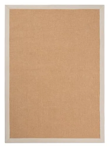 carpetfine Sisalteppich Naturfarbe 160x230 cm - Moderner, handgewebter Flachgewebeteppich aus 80% Jute und 20% Baumwolle, rutschfest und ideal für Fußbodenheizungen, schafft eine behagliche Atmosphäre in jedem Wohnbereich.