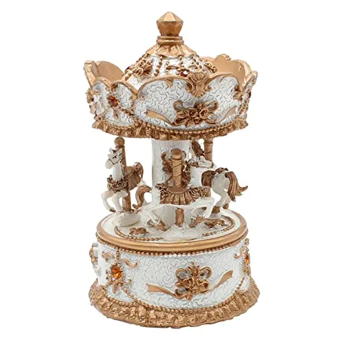 Dekohelden24 Spieluhr Karussell mit Sound