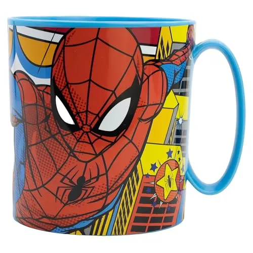 Stor 390 ML BPA FREIER PLASTIKBECHER MIKROWELLENGEEIGNET | SPIDERMAN MIDNIGHT FLYER, Bunt