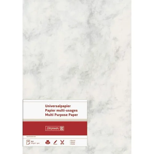 BRUNNEN Briefbogen Marmor, grau, 80g/m², A4, 50 Bogen in grau von BRUNNEN
