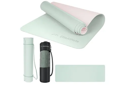 EliteAthlete Yogamatte - Rutschfeste Fitnessmatte für Yoga & Pilates - Sportmatte mit optimaler Polsterung (6 mm), ideal für Indoor- und Outdoor-Training, inklusive Tragetasche und Gurt für einfachen Transport.