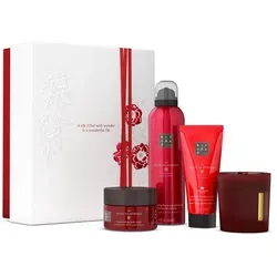 The Ritual of Ayurveda Medium Gift Set - Ganzkörperpflege mit Duschschaum, Körperpeeling, Körpercreme und Duftkerze. Verwöhnen Sie sich mit indischer Rose und Süßmandelöl für eine harmonische Auszeit.