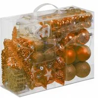 relaxdays Weihnachtsbaumkugel Set 100er, orange in orange von Relaxdays