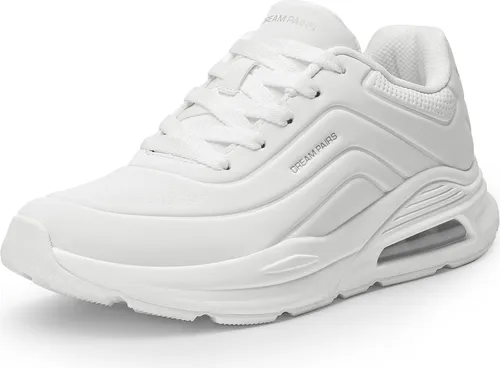 DREAM PAIRS Damen Plateau Keilabsatz Walking Reese Chunky Schuhe High Heel Luftkissen Casual Fashion Sneaker Farbe: WEISS Größe:38