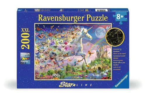 Ravensburger 00872 Leuchtendes Schmetterlingseinhorn 100/200 Teile XXL