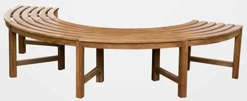 CLP Baumbank Male 206cm - Halbrunde Teakholz Gartenbank - Gartenbänke aus witterungsbeständigem Teakholz, ideal für entspannte Stunden im Freien. Die 180° Baumbank vereint Funktionalität und Design und ist ein Highlight für jeden Garten.