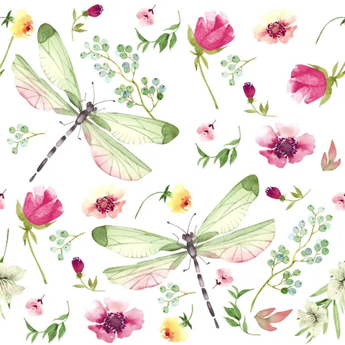 Lunchservietten Libellen - 33 x 33 cm, 20 Stück, 1 VPE