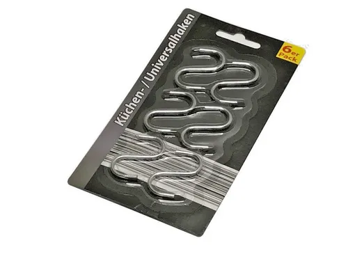 1x 6 Universalhaken Küchenhaken Fleischerhaken S-Haken Metallhaken 6er Pack
