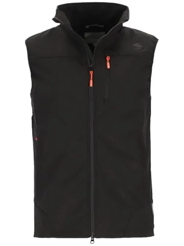 Blue Wave Herren Softshellweste Bernd - Outdoor-Weste Softshell Weste mit Stehkragen in Schwarz Größe L