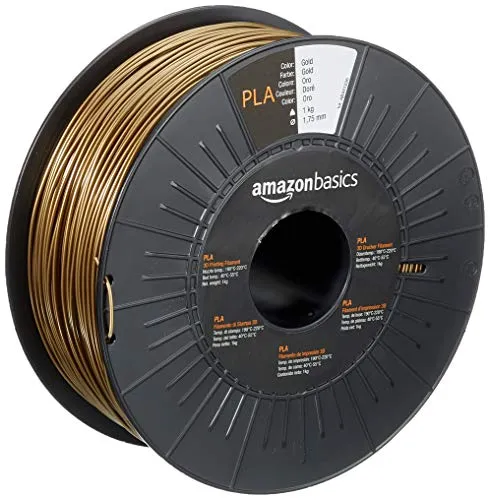 Produktbild Amazon Basics 3D-Drucker-Filament aus PLA-Kunststoff, 1.75 mm, Goldfarben, 1-kg-Spule