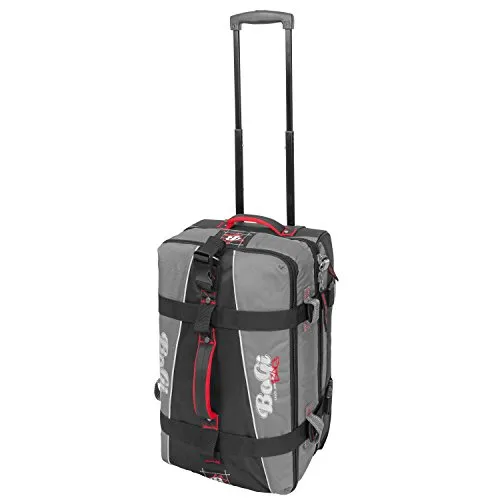 BoGi Bag Koffer 52 cm, 40 Liter, schwarz/grau - Hochwertiger Reisetrolley mit stabilen Skaterrollen und durchdachter Funktionalität. Zwei getrennte Packzonen und integrierte Spanngurte sorgen für Komfort und Ordnung. Ideal für Reisen!