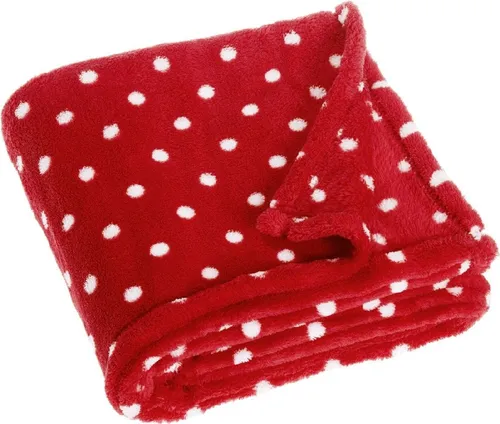Playshoes Kinder Fleece-Decke Punkte 75x100 cm Rot in rot von PLAYSHOES