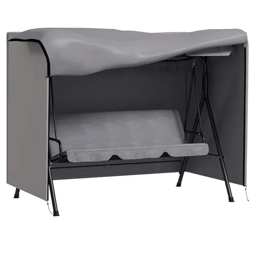 Wasserfeste Abdeckung für Gartenschaukel - Oxford Schutzhülle - Schutzhülle für Gartenmöbel, schützt Ihre Hollywoodschaukel zuverlässig vor Witterungseinflüssen und UV-Strahlung - langlebig und atmungsaktiv mit sicherem Halt durch Fixierriemen.