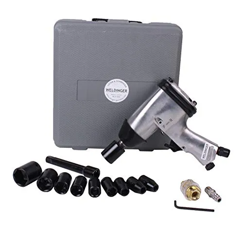 WELDINGER Druckluft-Schlagschrauber 16-teiliges Set (Schlagkraft 312 Nm Luftverbrauch 115 l/min an 6 bar)