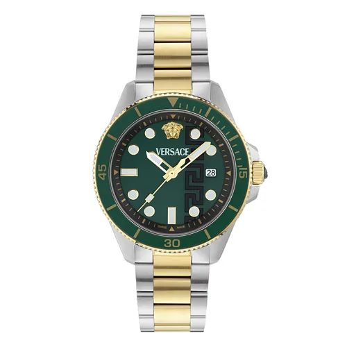 Versace Greca Force Herren Armbanduhr VE5J00426 - Elegante Herren Armbanduhr mit analoger Anzeige und hochwertigem Edelstahlarmband. Die leuchtenden Zeiger und Ziffern sorgen für optimale Lesbarkeit. Ideal für stilbewusste Männer.